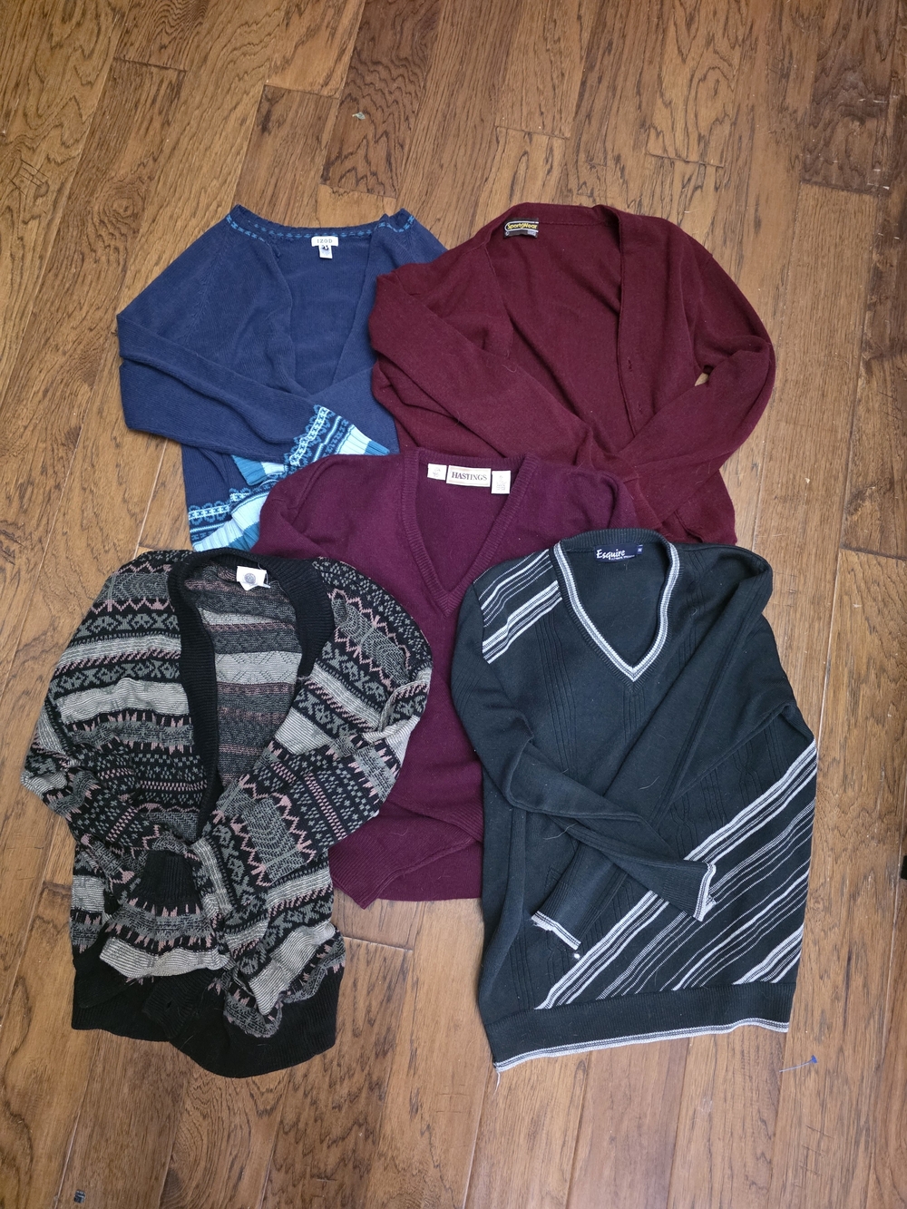Men's and Womens Sweater Lot - Burgundy, Navy, Black, Multicolor
